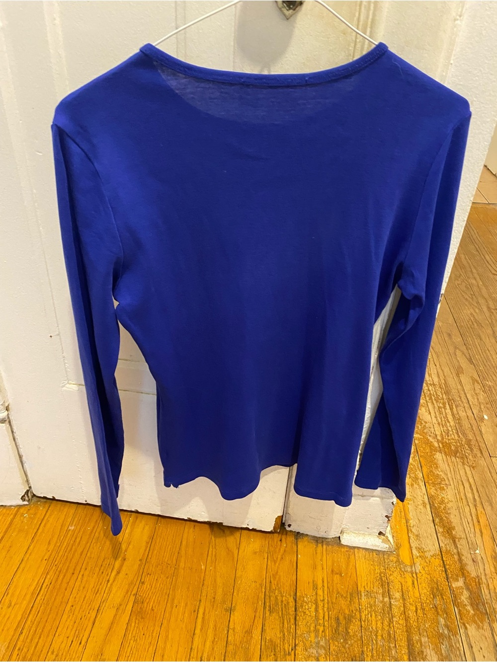 Yves Saint Laurent Long Sleeve Crew Top - Cobalt Blue